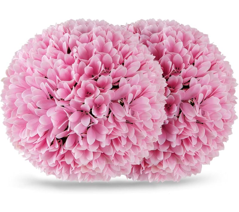 2 Boules De Buis Artificielles De 28 Cm Avec Des Fleurs, Plantes De Faux En Boules, Rose