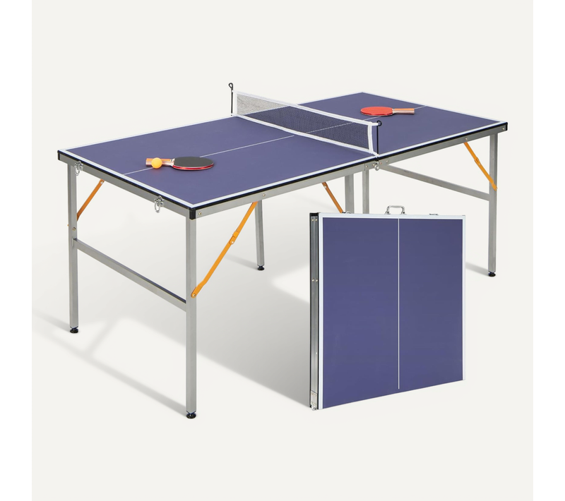 Table De Ping-pong Pliable Peu Encombrante Avec Filet, Tennis De Table(bleu)