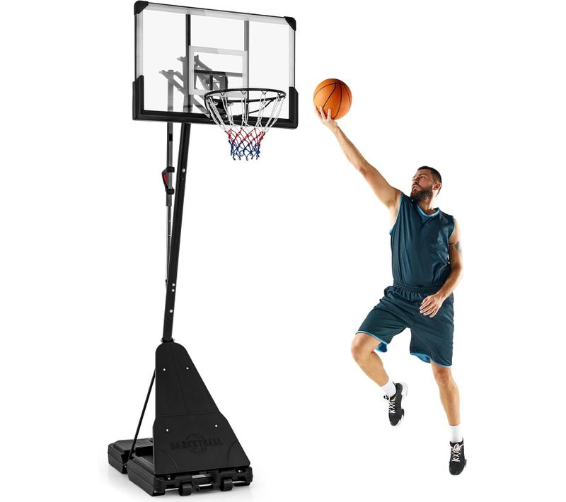 Panier De Basketball Sur Pieds Avec Hauteur Réglable 150-305 Cm, Support De Basket à Roulettes