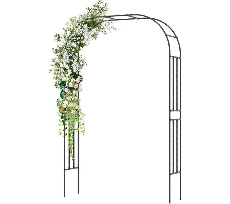 Arche De Jardin Avec Treillis En Métal Pour Plantes Grimpantes, Support De Vignes, 153 X 40 X 240 Cm