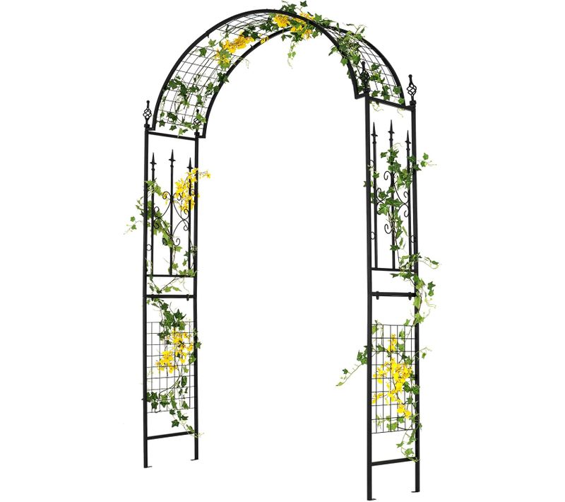Arche De Jardin Moderne En Métal Pour Plantes Grimpantes, Treillis De Jardinr, 143 X 40 X 234 Cm