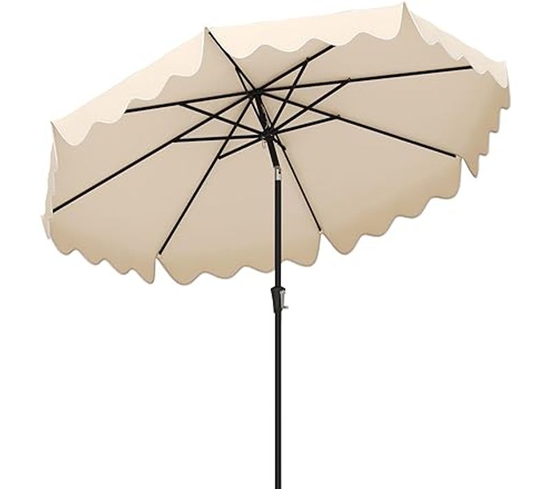 Parasol De Patio 271 Cm Avec Manivelle, Inclinaison Par Bouton-poussoir (style 1,beige)