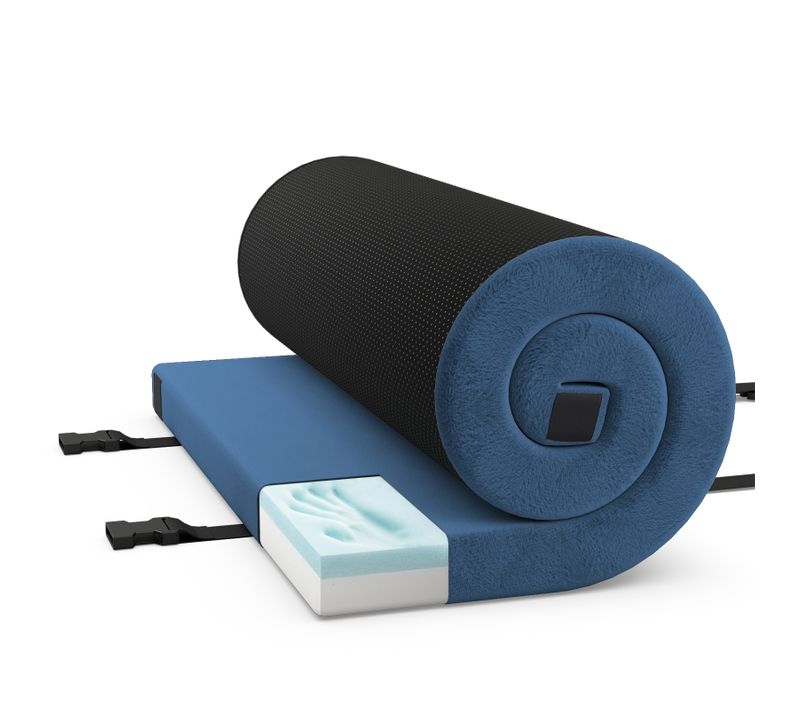 Matelas Camping Pliable, Coussin En Mousse à Mémoire, Sac De Transport En Oxford (bleu,188 X 78 Cm)