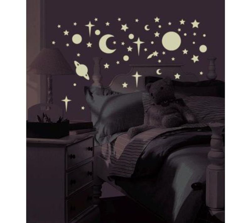 Stickers Repositionnables Planètes Et Étoiles Brillants Dans Le Noir - Celeste "brille Dans Le Noir"