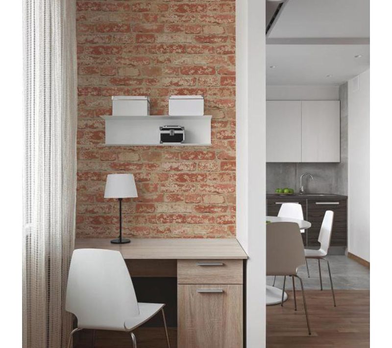 Papier Peint Adhésif Repositionnable Et Réutilisable Motifs Briques Rouges 5x0,50m - Briques Rouges