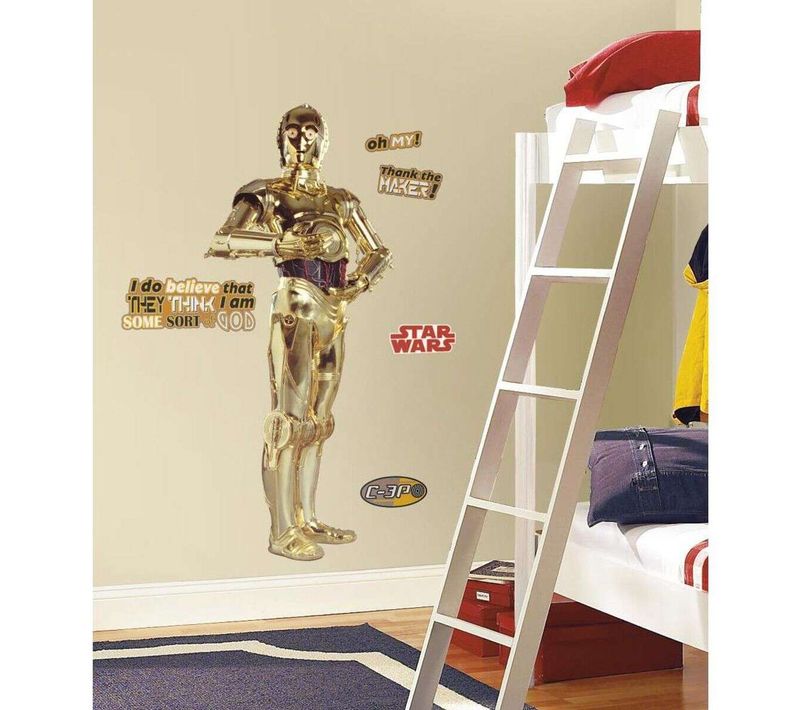 Stickers Repositionnables Géants C-3po, Personnage De Star Wars 146x61 - Star Wars C-3po