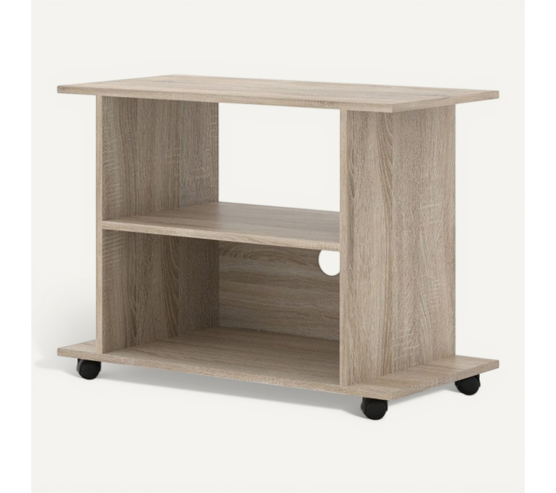 Meuble TV Commode TV Yogi Sonoma 60x80x40 Cm (hxlxp) 2étagères Avec Roues