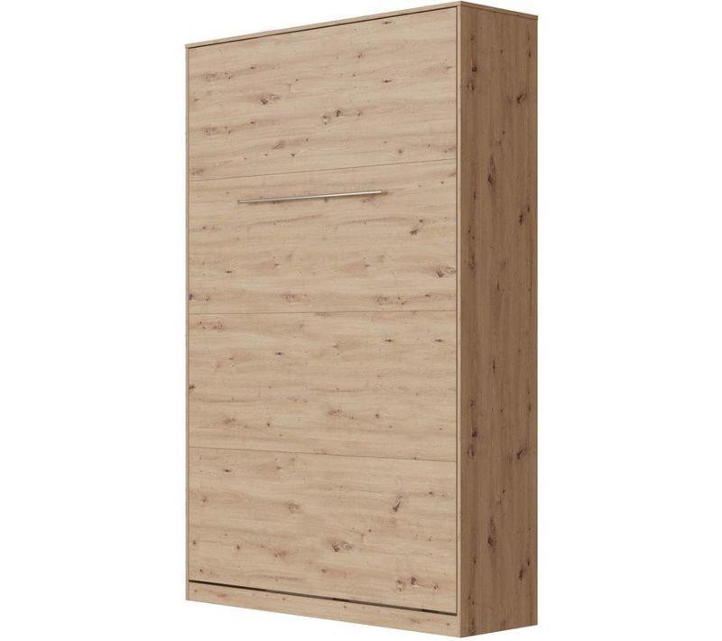 Armoire Lit Escamotable 120x200 Cm Vertical Mural Supérieur Chêne Sauvage/chêne Sauvage