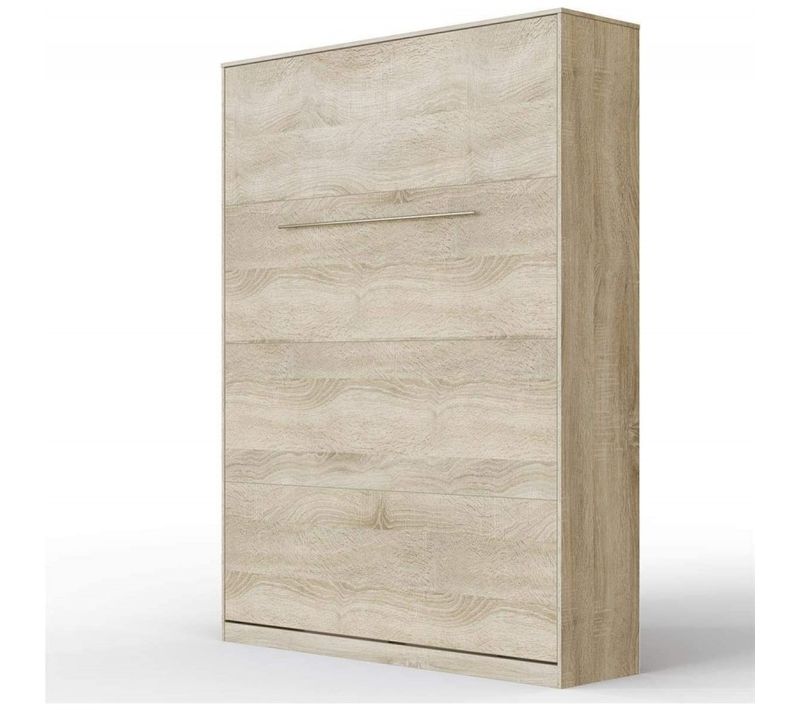 Armoire Lit Escamotable 140x200 Cm Mural Supérieur Vertical Chêne Sonoma /chêne Sonoma
