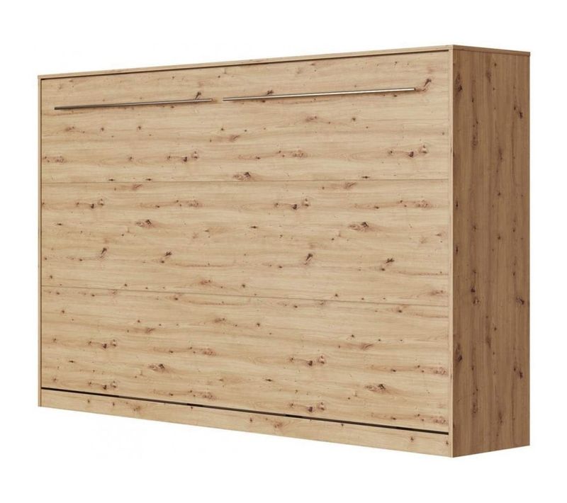 Armoire Lit Escamotable 120x200 Cm Supérieur Horizontal Mural Chêne Sauvage/chêne Sauvage