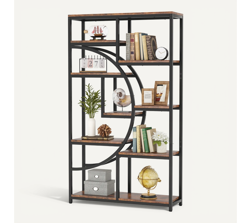 Bibliothèque Industrielle à 5 Niveaux, Pour Salon, Chambre à Coucher, Bureau à Domicile