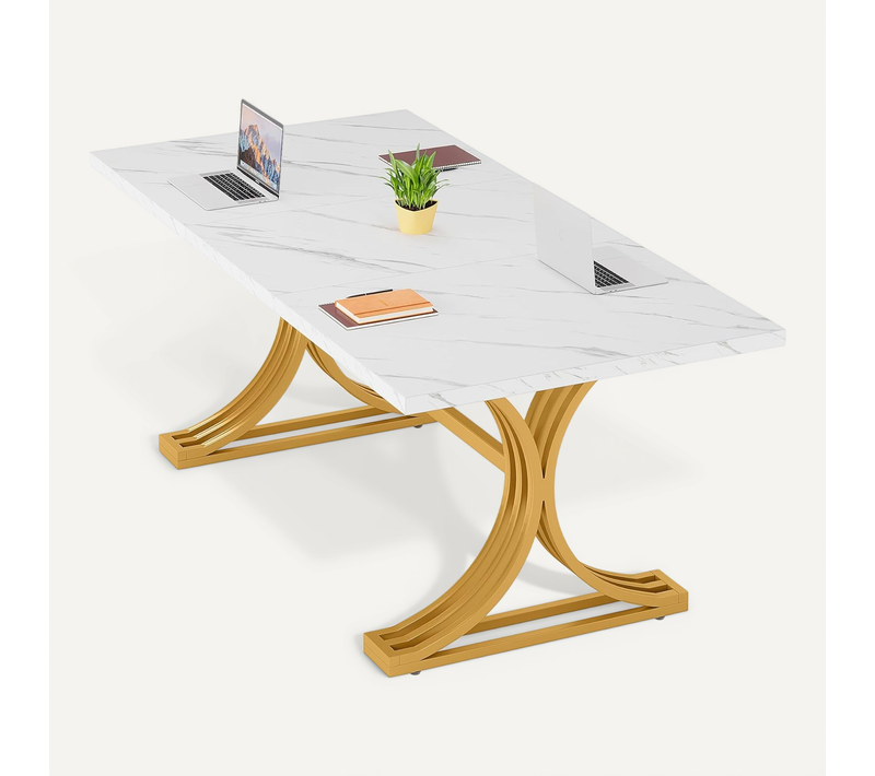 Bureau Table D'ordinateur, 160 X 80 X 75 Cm Table De Bureau Moderne PC Table De Travail