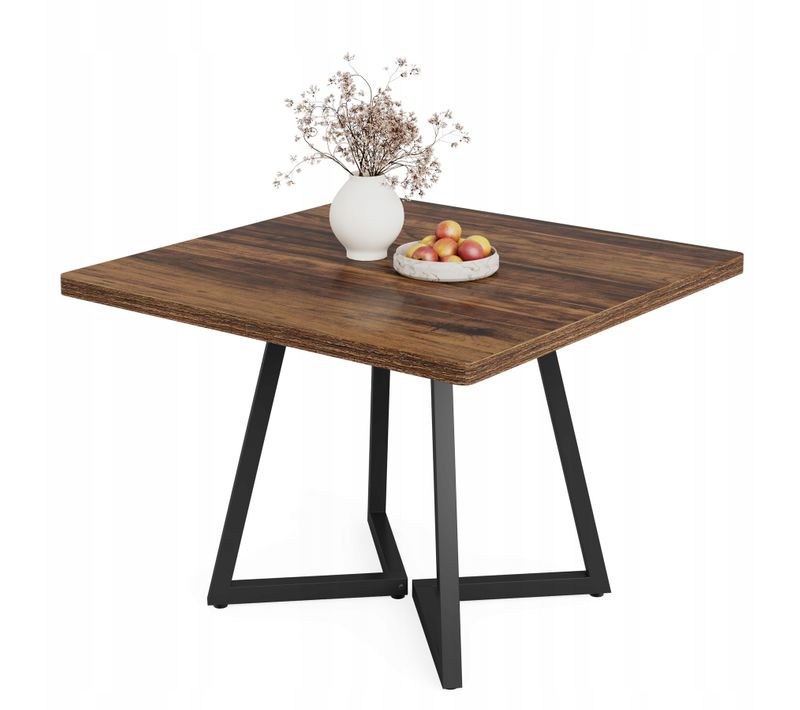 Table De Cuisine Pour 4 Personnes, 80 X 80 X 75 Cm Pour Salle à Manger, Appartement, Marron