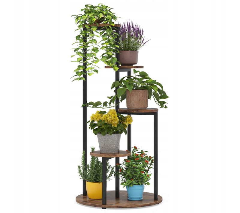 Étagère Pour Plantes 5 Niveaux, Support Plantes Interieur 103cm, Support Jardinière Décoratif