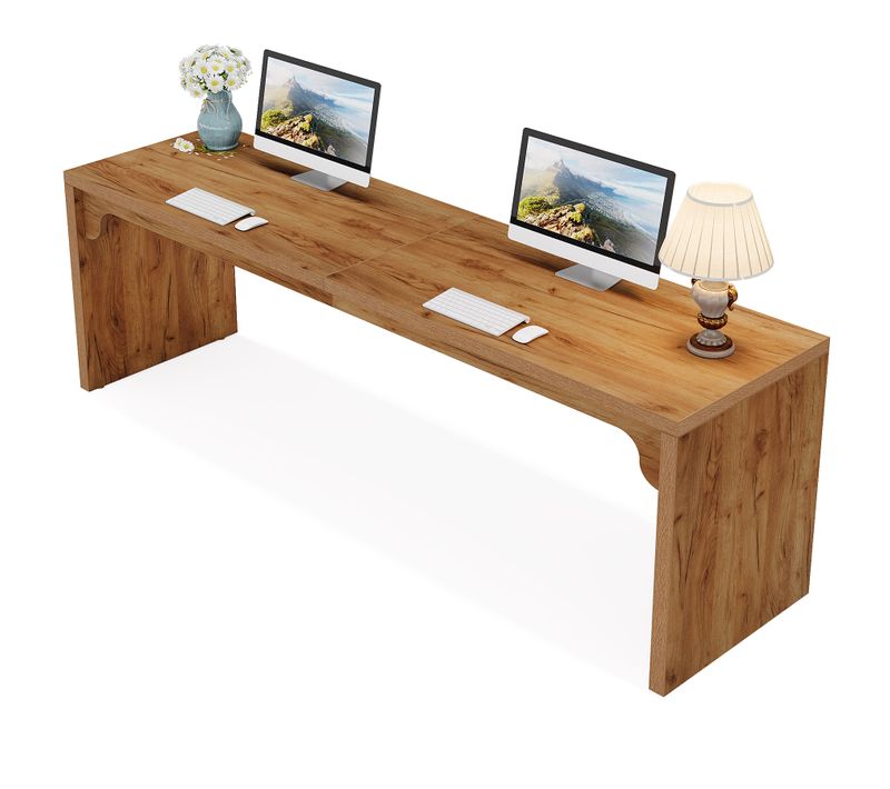 Bureau D'ordinateur De 180 Cm De Long, Bureau Extra Long En Bois Pour Poste De Travail