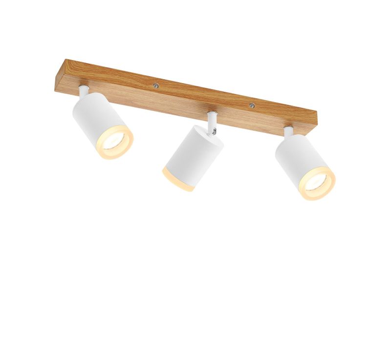 Spot De Plafond Blanc Spots De Plafond Gu10 Bois Vintage Pivotant Sans Ampoule Orientable 350°