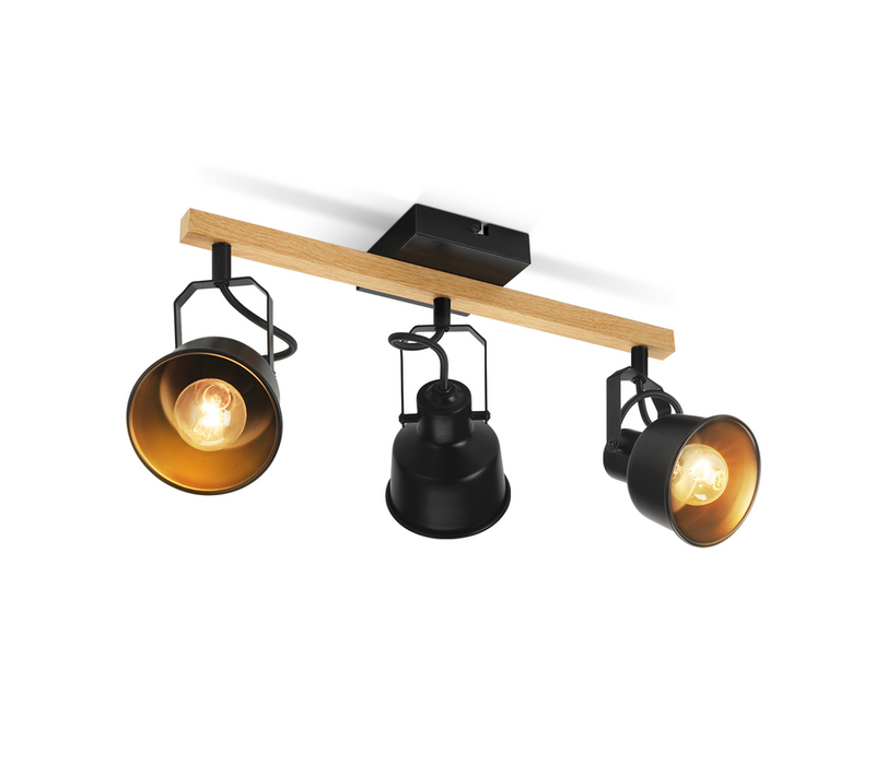 Spot De Plafond 3 Flammes Orientable à 350° Vintage E14 De Conception