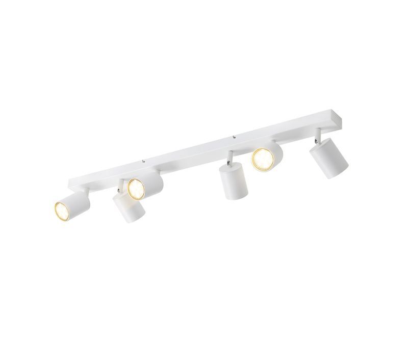 Spot De Plafond Salon Blanc 6 Flammes Gu10 Orientable 350°, Sans Ampoule