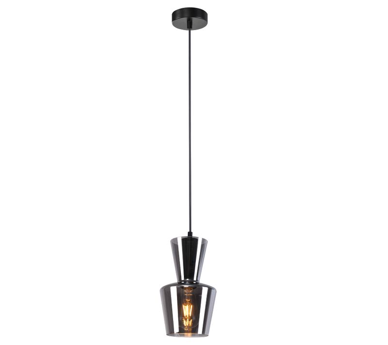 Lampe à Suspension Pour Table à Manger Vintage En Verre Gris Fumé E27 Pour Salon Ou Cuisine