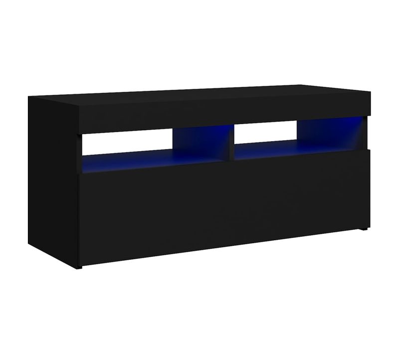 Meuble TV Avec Lumières LED Noir 90x35x40 Cm