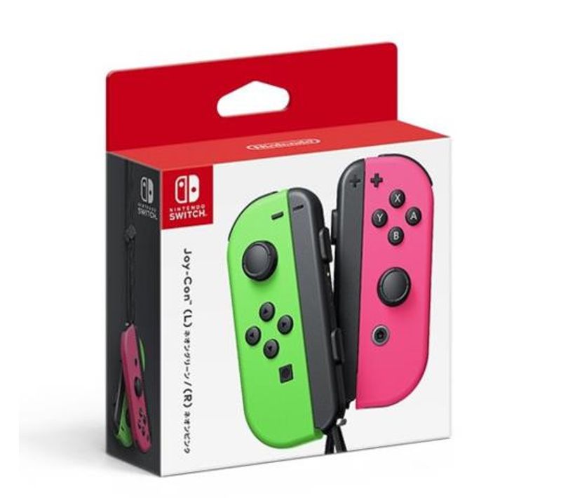 Paire De Manettes Nintendo Switch Joy Con Vert Néon Et Rose Néon