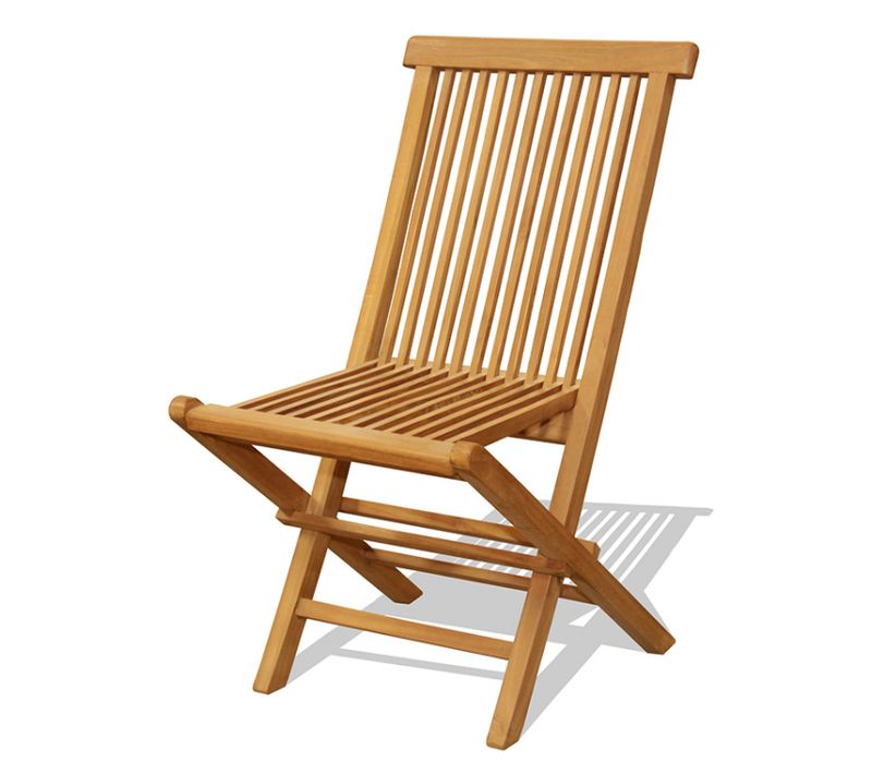Lubok - Lot De 4 Chaises De Jardin Pliantes Jardin Teck Massif Huilé