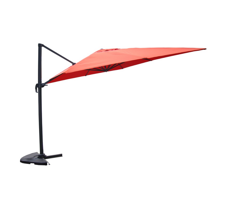 Palatino - Parasol Carré 3x3 Déporté Rotatif Terracotta En Aluminium