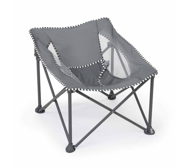 Bright Stars Transat Bébé Pliable Gris Pop 'n Chill, Pare Soleil Spf +50 Et Sac De Transport Inclus