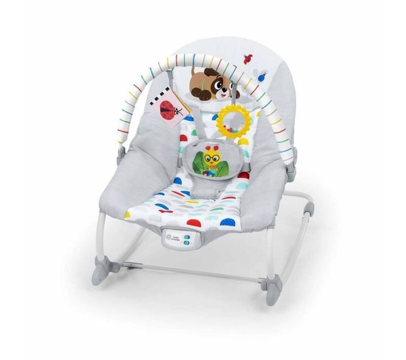 Transat Évolutif 3-en-1 Dean – Vibration et Musique 20 Min, 3 Positions, Gris