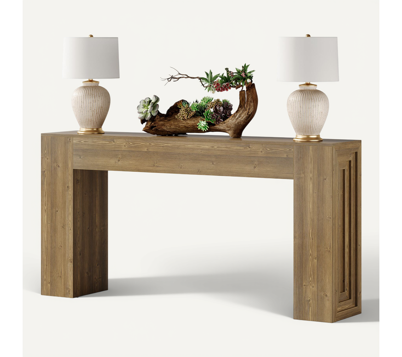 Table Console Rectangulaire De 160 Cm De Long, Table D'entrée Rectangulaire Derrière Le Canapé