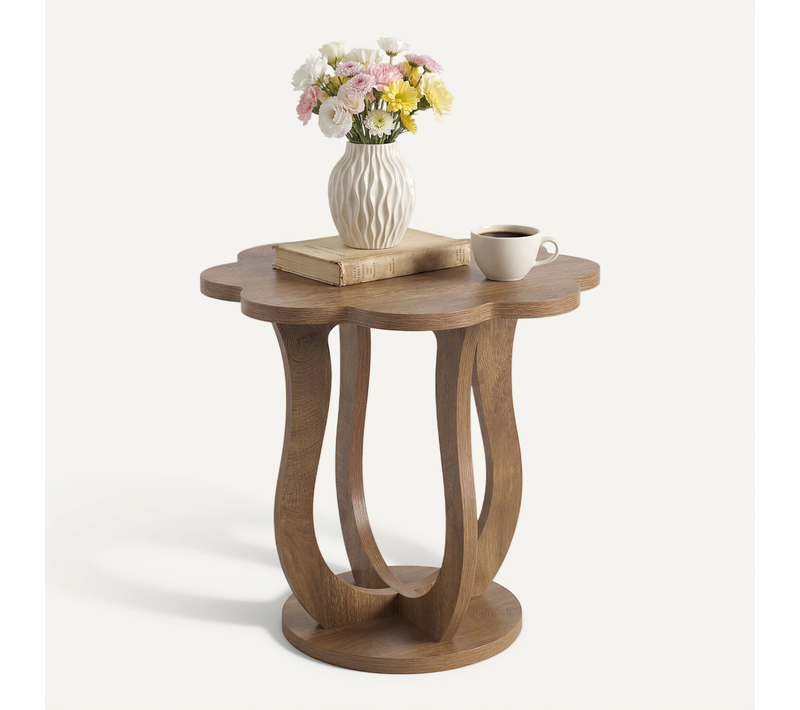 Table D'appoint, Table De Chevet En Forme De Fleur, Petite Table De Nuit Avec Pied Artistique