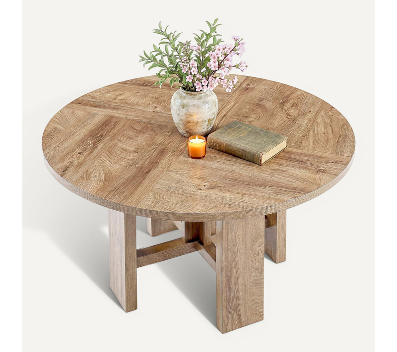 Table De Salle à Manger Ronde, Table De Cuisine De 120 Cm Pour 6 Personnes