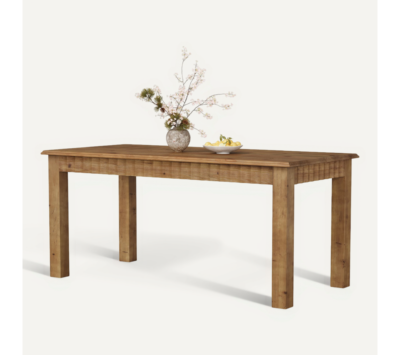 Table De Salle à Manger Rectangulaire En Bois Massif De 160 Cm Pour 6 Personnes, Style Campagnard
