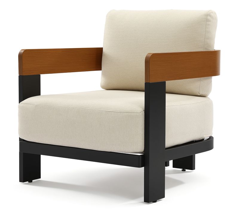 Fauteuil D'extérieur, Canapé De Jardin Résistant Aux Intempéries Avec Coussin Épais Lavable