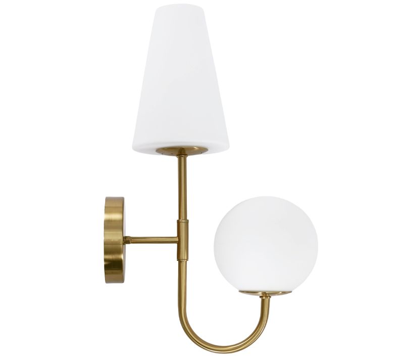 Applique Murale D'intérieur 2 Lots, Lampe Murale Dorée Ampoules E14x2 Incluses