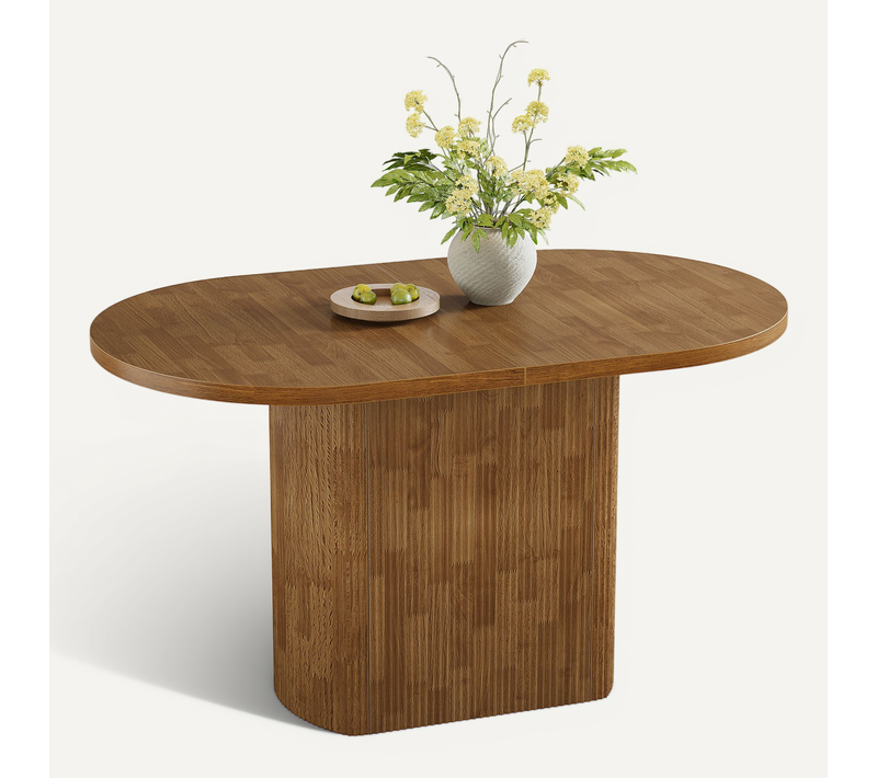 Table De Salle à Manger Ovale De 120 Cm Table De Cuisine Rustique Avec Piètement Pour 4 Personnes