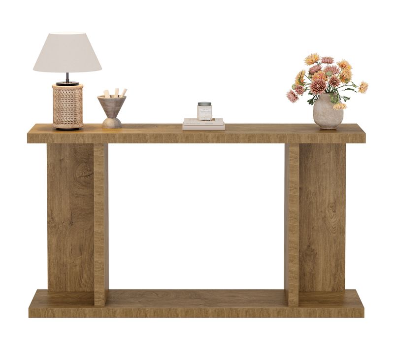 Console De 140 Cm, Table D'entrée De Style Campagnard à 2 Niveaux, à Placer Derrière Le Canapé.