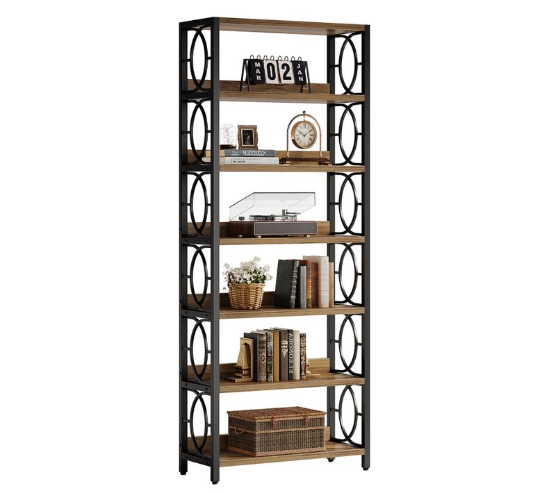 Bibliothèque à 6 Niveaux, Étagère De 180 Cm De Haut, Étagère De Présentation Autoportante