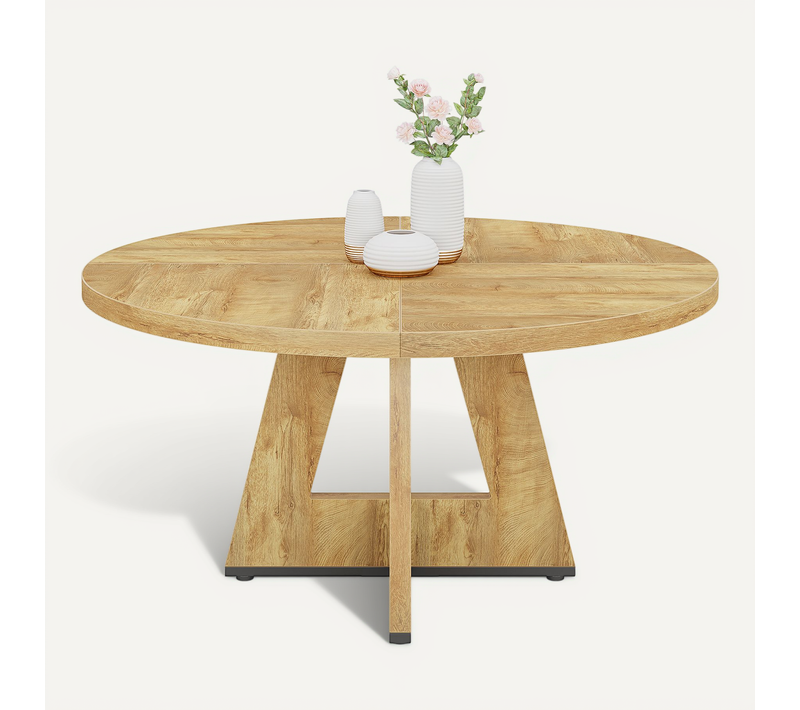 Table De Salle à Manger Ronde Pour 4,120 Cm, Table De Cuisine Ronde De Style Campagnard