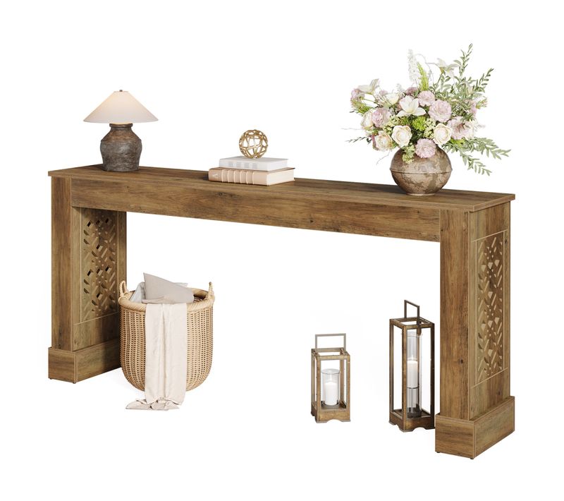 Console De Style Campagnard De 160 Cm Pour Entrée, Table Basse Industrielle