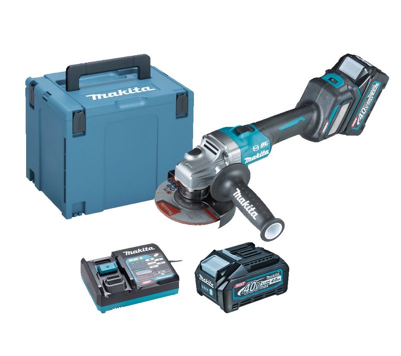 Meuleuse 40v Xgt 125mm + 2 Batteries 4ah + Chargeur Rapide + Coffret Makpac - Makita - Ga023gm201