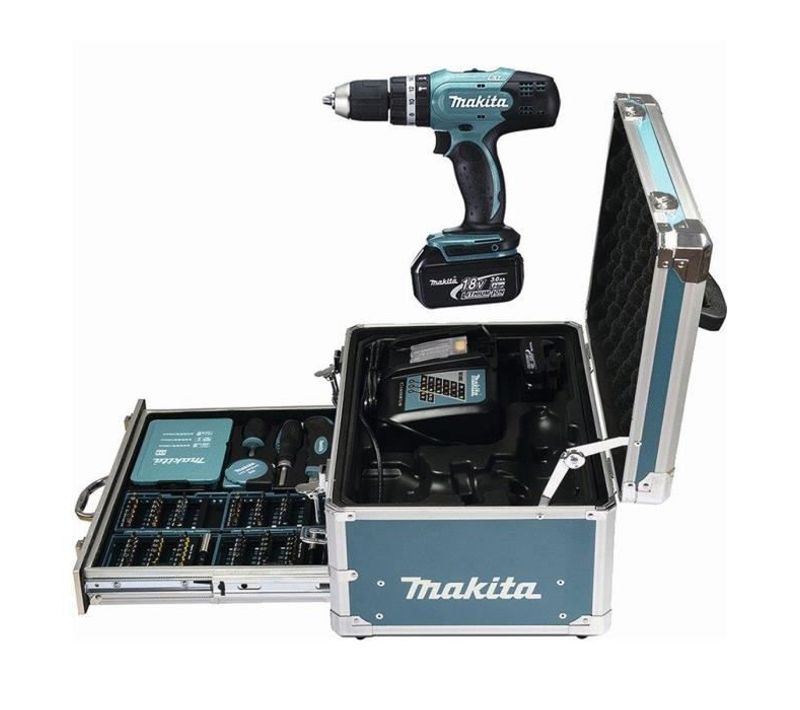 Perceuse-visseuse A Percussion Dhp453rfx2 Avec 2 Batteries 18v 3ah Li-ion, Mallette En Aluminium