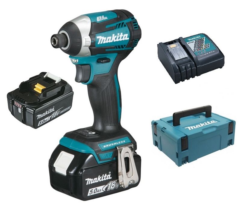 Visseuse à Chocs 18v + 2 Batteries 5ah + Chargeur + Coffret Makpac - Makita - Dtd154rtj