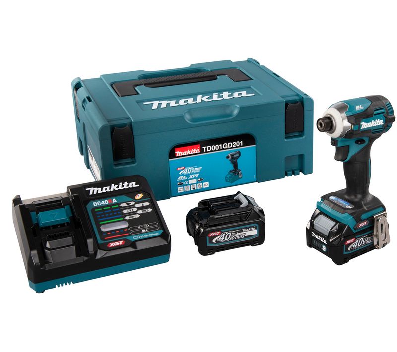 Visseuse à Chocs 40v Xgt + 2 Batteries 2,5ah + Chargeur + Coffret Makpac - Makita - Td001gd201