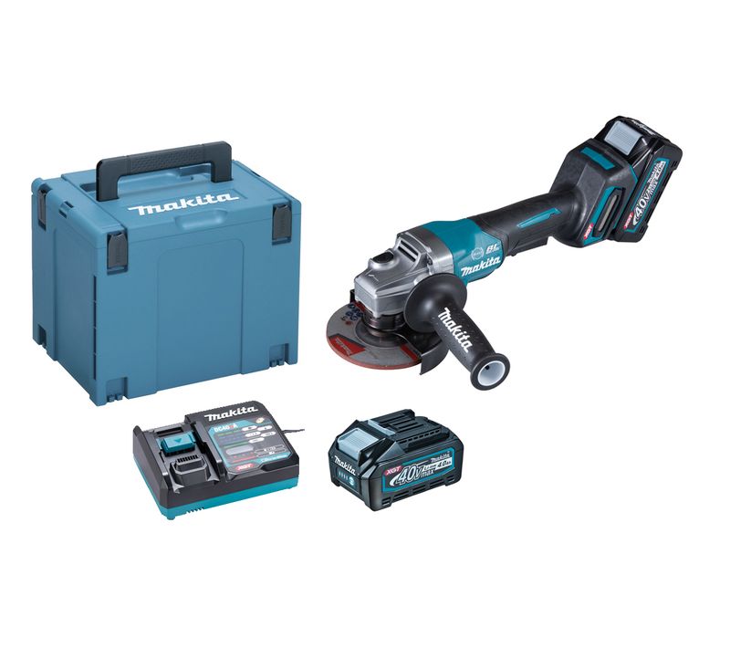Meuleuse 40v 125mm + 2 Batteries 4ah + Chargeur + Coffret Makpac - Makita - Ga013gm201