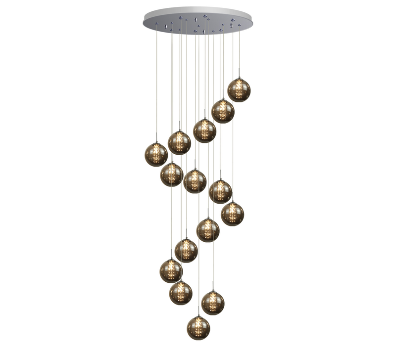 Suspension Hauteur Réglable Table à Manger Verre -lampe Suspendue Cage D'escalier Moderne15 Flammes