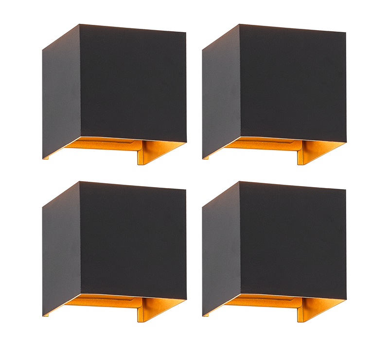 Applique LED 3w 4 Pièces G9 Lampe Intérieure Noire Et Dorée Étanche Double Faisceau Réglable