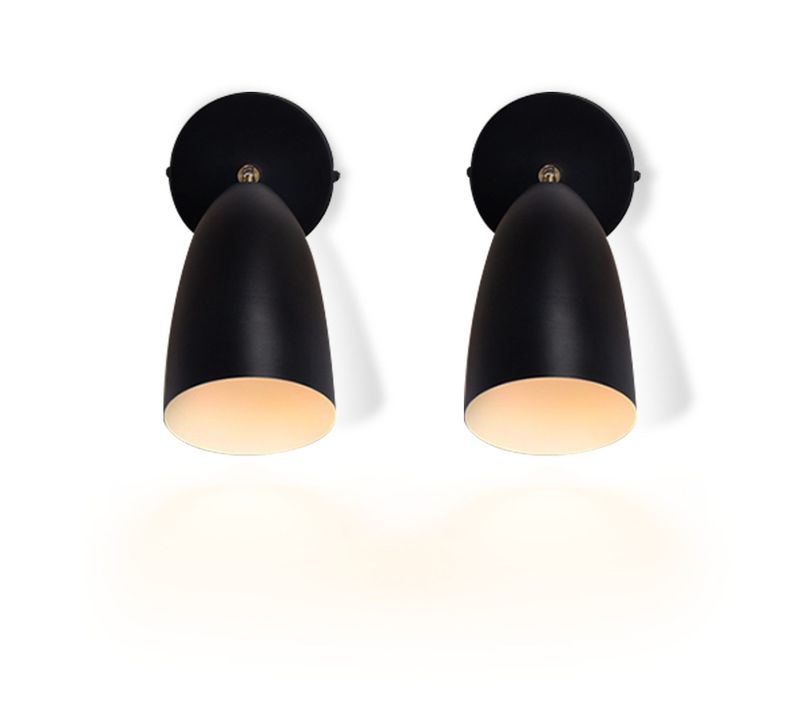 Applique 2er Murale D'intérieur Noire - Spot Mural Vintage Chambre Applique Rétro Gu10sans Ampoule