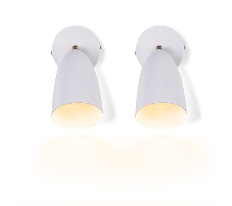 Lot De 2 Applique Murale D'intérieur Blanche - Spot Mural Vintage Pour Chambre à Coucher Rétro Gu10