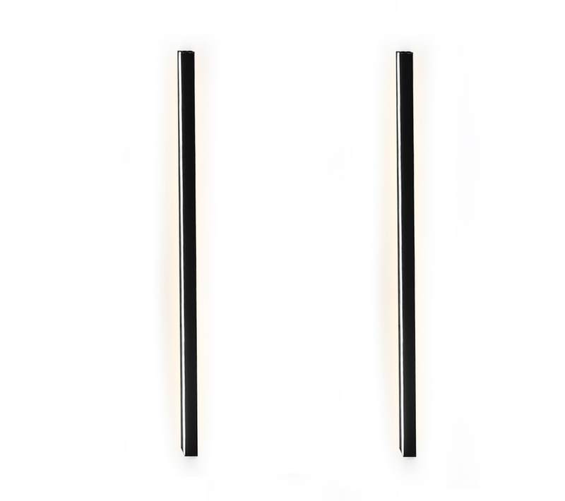 Lot De 2 Appliques Murales D'intérieur à LED Moderne 60cm 21w Couloir Haut Bas Noir